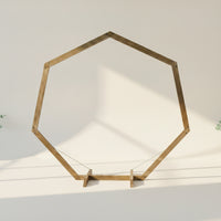 Octagonal Arch with Base Freestanding Wooden Wedding Arch Frame Geometric Wooden Archway for Event Planners, Florists, Outdoor Events