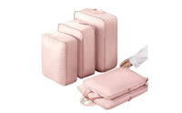 5 Pieces Soft-Sided Five-Piece Luggage Organizer Set Carrying Handles Zippered Travel Bag Set Rectangular
