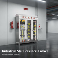 Rust Resistant Stainless Steel Service Cabinet Lockable Glass Door Emergency Cabinet Heavy Duty Community Convenience Station Large Capacity for Residents, Property Managers, Hospital, School, Office Building, Supermarket
