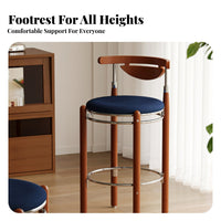 Retro Design Molded Shell Pedestal Stool Sturdy Construction Bar Chair Integrated Footrest Seating Furniture Contoured Seat for Homeowners, Cafe Owners, Adults, Restaurant, Pub, Kitchen, Dining Room