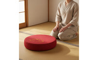 Embroidered Lotus Seat Pad Tranquil Design Round Zafu Pillow Round Zafu Pillow Soft & Comfortable Thick Floor Mat Floor Pillow