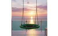 Segmented Panel Bird Nest Swing Padded Rim Round Nest Swing Loop Hangers Outdoor Play Gear Suspended