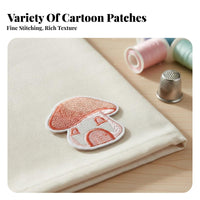 12 Pieces Cartoon Embroidery Sew-on Easy to Apply Cartoon Sewing Embroidery Applique Es Washable Sew-on Clothing Applique for Parents, Crafting
