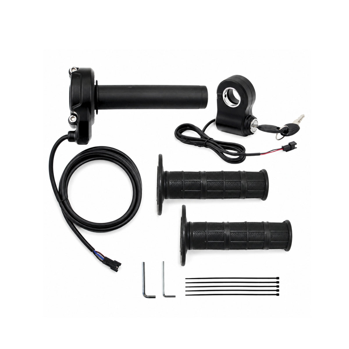 Anti-Slip Twist Throttle with Keys Textured Throttle Grip Set with Key Universal Responsive for Builders, DIY Builds