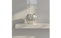 Bud Vase Silver Ribbed Vase Decorative Ribbed for Tabletop, Living Room, Entryway