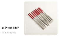 10 Pieces Professional Guitar Fret File Set Multipurpose Use Guitar Nut Slotting File Set Multifunctional for Luthiers, Guitarists, Fretwork