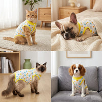 Pet Recovery Suit with Fasteners, Polyester Dog Neutering Suit and Cat Neutering Suit, Post Surgery Pet Clothing for Anti Lick Recovery