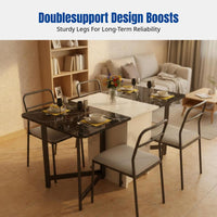 Folding Dining Table, Space-Saving Extendable Table, Mobile Rectangular Sideboard, Modern Minimalist, Small Apartment