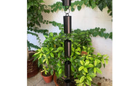 Rain Chain Decorative Rain Chain with Cylindrical Cups Downspout Replacement Aluminum Alloy Gutter Accessory Black