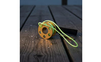 Lightweight Luminescent-in-the-Dark Line Spool Ornament Portable Miniature Diving Line Reel Anodized Finish Aluminum Finger Spool Keychain CNC Machined for Divers, Backpack Decoration