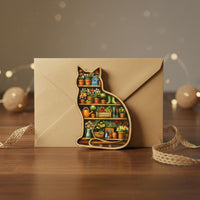 Wooden Cat Shaped Pocket Hug Heartwarming Design Pocket Hug Keepsake Gift for Friends, Family