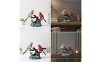 Detailed Parrot Figurine Tropical Parrot Statue Realistic Figurine with Branch Base Lifelike for Collectors