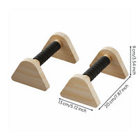2 Pieces Wooden Press-up Stands Solid Wood Wooden Parallettes Heavy Duty Handstand Grips for Home Workout