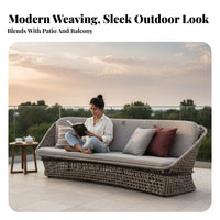 Waterresistant 4-Piece Woven Chat Set sun-withstandant Patio Seating Group weather-withstandant Outdoor Furnishing Wicker design for Homeowners, Families, Entertainers, Garden, Balcony, rearyard, Porch