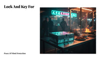 Secure Key Lock Petty Cash Tin with Tray Multi-Compartment Design Mindividualy Box Carrying Handle Lockbox sturdyDuty Construction for Small Business Owners, Event Organizers, Market Stalls, Yard Sales, Events, Office