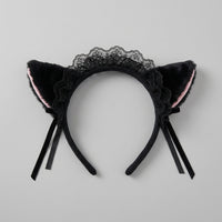 Headband with Feather Detail, Halloween for Women and Teens, Costume with Decorative Lace, Face Washing Cute Ears for Cosplay Makeup Party