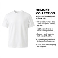 Mens Summer Shirts Short Sleeve, Pima Crew Neck T-Shirt for Lightweight Breathable Casual Wear for Hot Weather