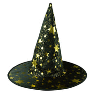 Starry Design Star Print Wizard Hat Stage Prop Pointed Wizard Hat Magical Look Costume Accessory Soft