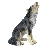 Howling Wolf Statue Rustic Wolf Figurine Animal for Office, Nature Lovers