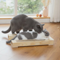 Wooden Cat Scratcher Frame Compact Feline Furniture Stable Scratching Surface for Cats