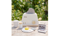 Natural Wooden Toaster Smooth Pretend Play Toaster Minimalist Playset Tabletop for Toddlers, Kids, Playroom, Nursery