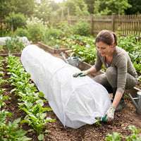 Garden Tunnel Cover Non-Woven Row Protector Drawstring Vegetation Shelter for Gardeners, Growers, Backyard, Farms