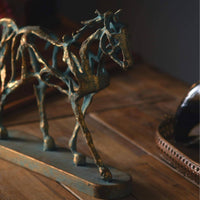 Equine Metal Sculpture Decor Vintage Horse Statue Industrial Tabletop Ornament for Sideboard