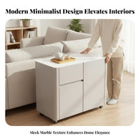 Mobile Tea Station Lacquer Finish Side Cabinet Space-Saving Easy to Assemble for Homeowners, Coffee Lovers, Parties, Kitchen
