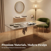 Stainless Steel Surface Display Table Minimalist Design Modern Boutique Island Table Spacious Surface Store Furniture for Visual Merchandisers
