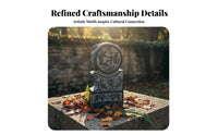 Chinese Drum Stone Auspicious Design Bluestone Sculpture Weather Resistant Antique Entrance Accent Ornament for Homeowners, Collectors, Courtyard
