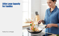 Stainless Steel Wok, No Coating, Traditional Deep Round Bottom, Not for Gas & Induction Stoves