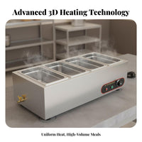 Automatic Temperature Control Commercial Food Warmer Rapid Heating Commercial Food Warming Station Sturdy Construction Electric Buffet Server Easy Cleaning for Restaurant Owners, Cafeteria Team, Cafeterias, Buffets, School Canteens, Restaurants