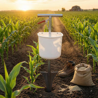 White Plastic Manual Fertilizer Applicator Stainless Steel Soil Fertilizer Tool Tapered Tip