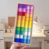 Acrylic Color Blocks Transparent Translucent Block Set Smooth Edges Rainbow Stacking Blocks for Kids, Playroom