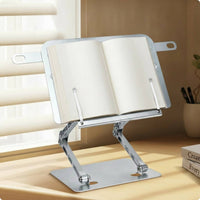 Book Stand, with Page Clips Stable Adjustable Book Holder Portable Metal Textbook Stand  Students, Desk