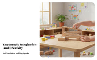 40 Pieces Educational Wooden Marble Run Set Unrestricted-Ended Play Wooden Marble Run Endless Configurations for Children, Toddlers