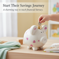 Ceramic Crown Piggy Bank for Kids and Adults