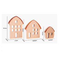 3 Pieces Wooden Blocks with Acrylic Openings Translucent Decor Colorful Decoration for Desktop, Nursery