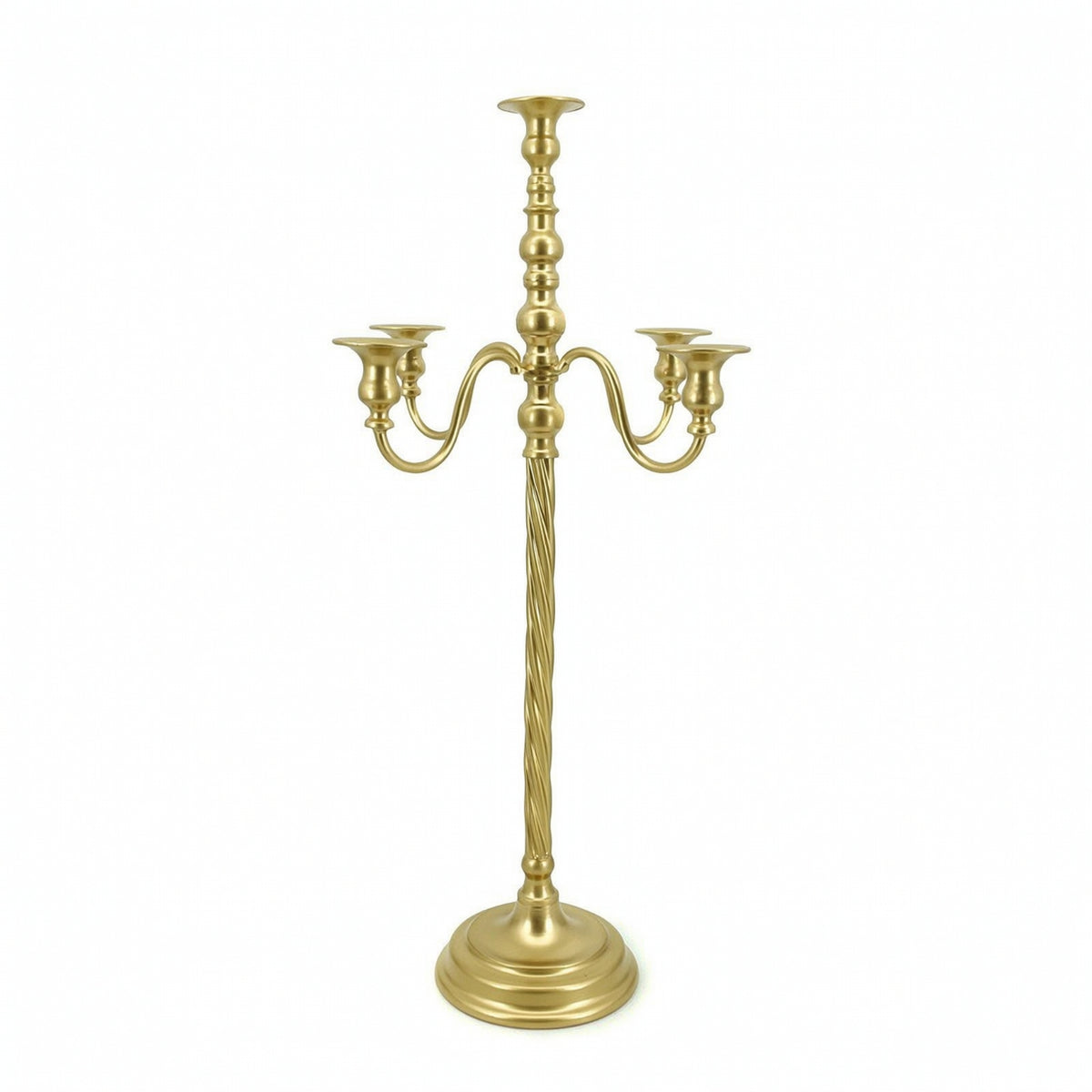 Candelabra Gold Candelabrum Candle Holder with Five Arms Metal Decor Elegant for Wedding Planners, Weddings, Banquets