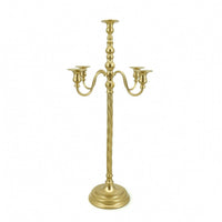 Candelabra Gold Candelabrum Candle Holder with Five Arms Metal Decor Elegant for Wedding Planners, Weddings, Banquets