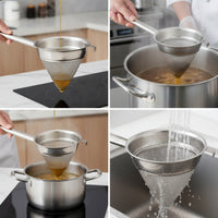 Conical Mesh Strainer Stainless Steel Conical Strainer Sieve Heavy Duty Kitchen Tool Sturdy for Chefs, Home Cooking