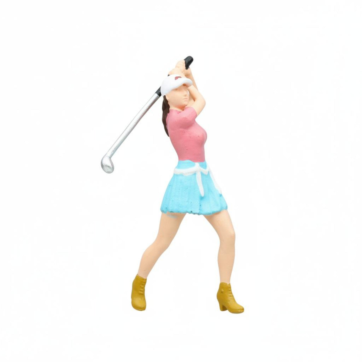 Micro Landscape Decor 1:64 Golf Miniatures Vivid Poses 1:64 Golfer Figures Realistic Pose Golf Player Miniatures Detailed Painted for Model Makers, Sand Table