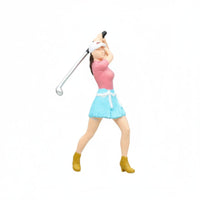 Micro Landscape Decor 1:64 Golf Miniatures Vivid Poses 1:64 Golfer Figures Realistic Pose Golf Player Miniatures Detailed Painted for Model Makers, Sand Table