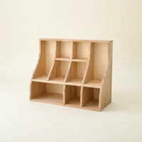 Desktop Storage Organizer Multifunctional Wooden Desk Organizer Shelf Space Saving Curved Divider Shelf