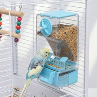Automatic Timed Avian Feeder and Avian Feeders, Husk Separation Feeder for Parakeet and Small Avian Species, Anti-Scatter Design with Removable Base