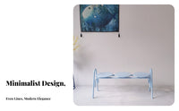 Long Backless Stool Indoor & Exteriordoor Wavy Seat Bench Creamy Look Minimalist Aesthetic for Families, Business Owners