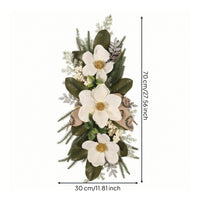 Christmas Swag with Bow Artificial Hanging Decoration Vertical Garland for Hallway