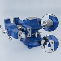 EASEMAN Precision Dual-Jaw Industrial Universal Rotating Multi-functional Bench Vise Small Table Vise