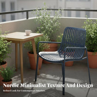 Comfortable Seating Nordic Design Accent Chair Weather-Resistant Minimalist Balcony Chair Sturdy and Long-Lasting Metal Frame Armchair Easy to Clean for Cafe Owners, Homeowners, Adults, Coffee Shop, Living Room, Garden, Reception Area
