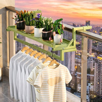 Iron Drying Rack and Indoor Plant Stand for Living Room, 2-Tier Combination Type Indoor Plant Flower Stand, Laundry Rack with Storage Shelf